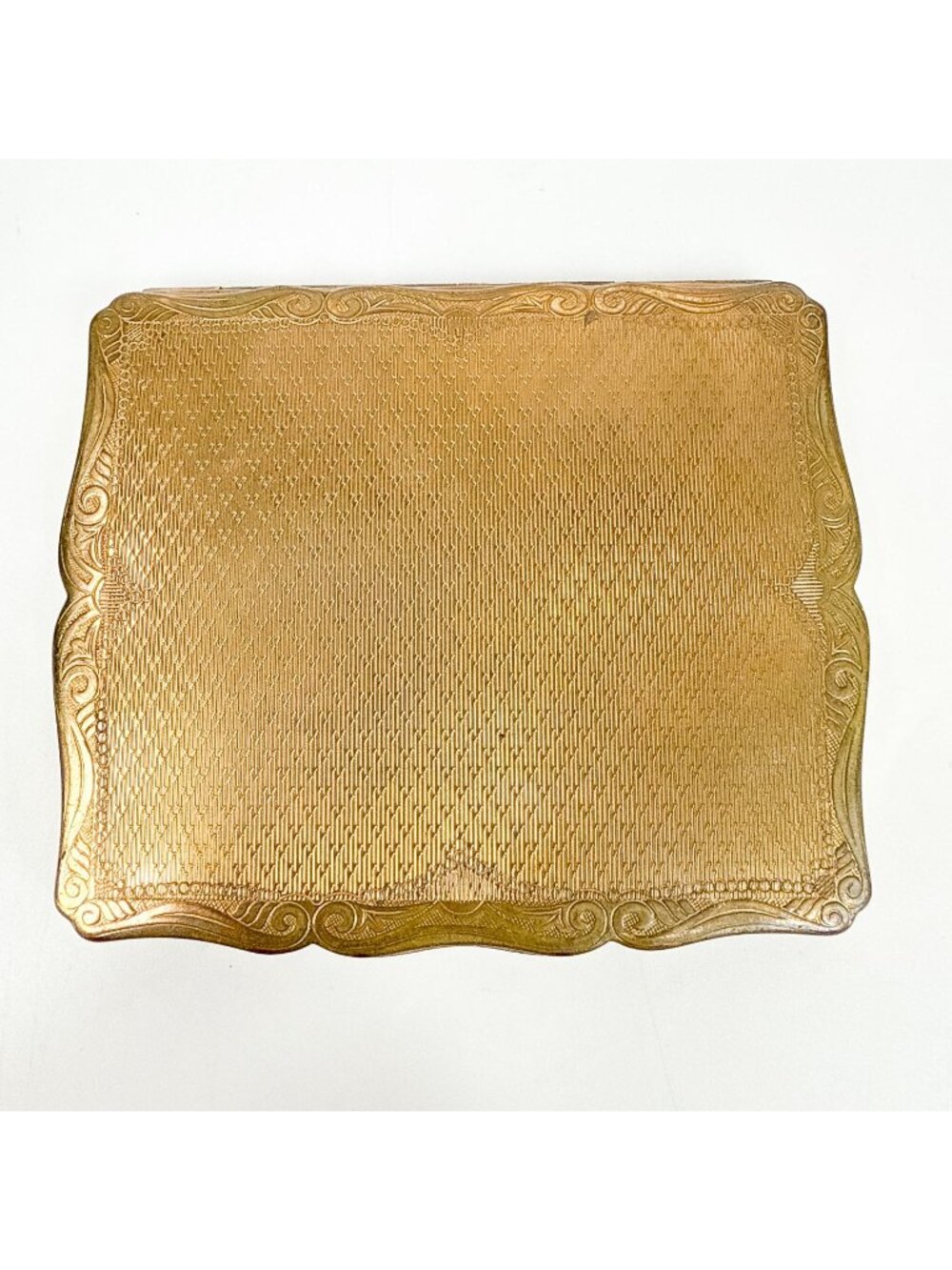 Vintage Stratton England Gold Empress Rectangular Mirror Powder Compact